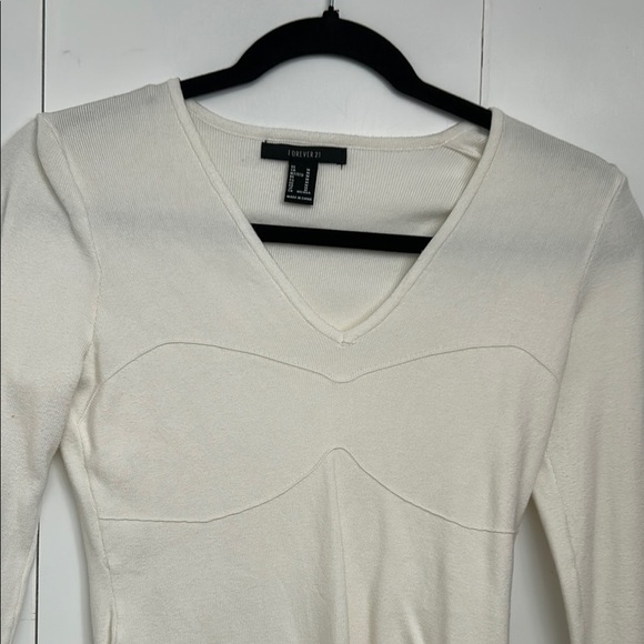 White Long Sleeve Bodysuit forever 21 - Picture 3 of 6